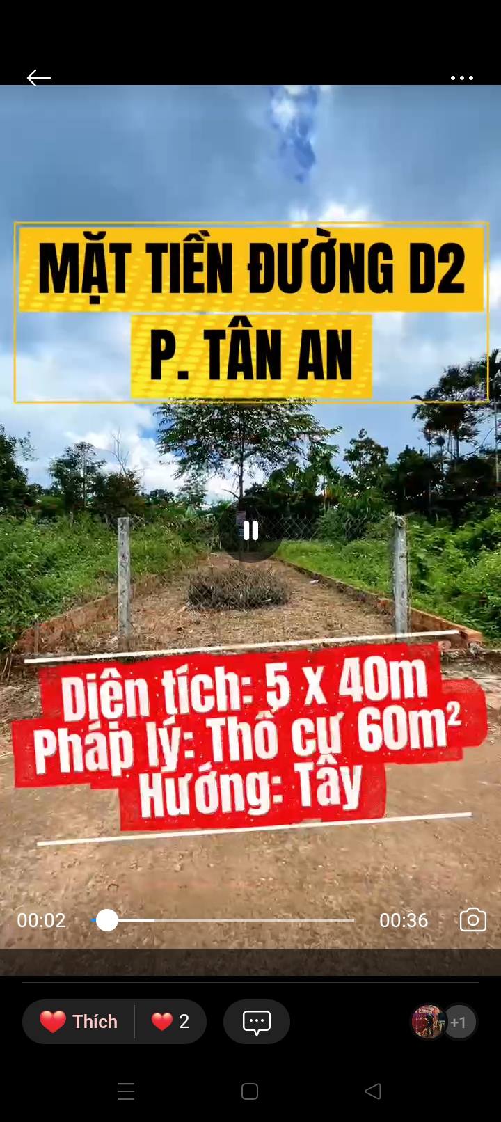 Đất nền mặt tiền đường D2, Tân An 200m² giá 1.69 tỷ - Tiềm năng sinh lời cao!