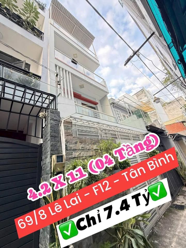 Nhà 4 Lầu Lê Lai, Tân Bình 46m² giá 7.4 tỷ - Khu vực Vip, tiện ích đầy đủ!