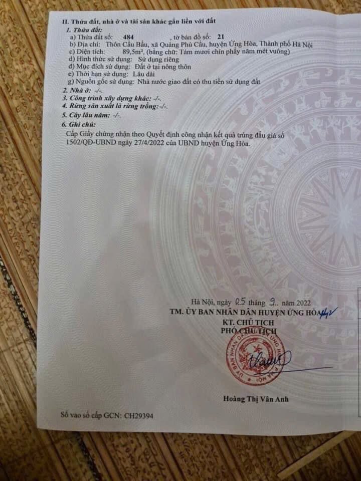 Đất nền Quảng Phú Cầu 89.5m² giá 2 tỷ - Chính chủ bán gấp!