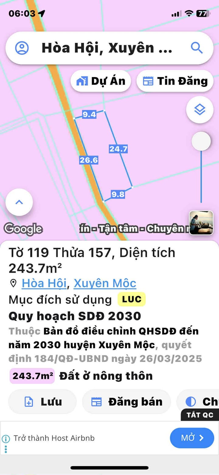 Đất nền Hòa Hội, Xuyên Mộc 244m² giá chỉ 360 triệu - Cơ hội đầu tư tuyệt vời!