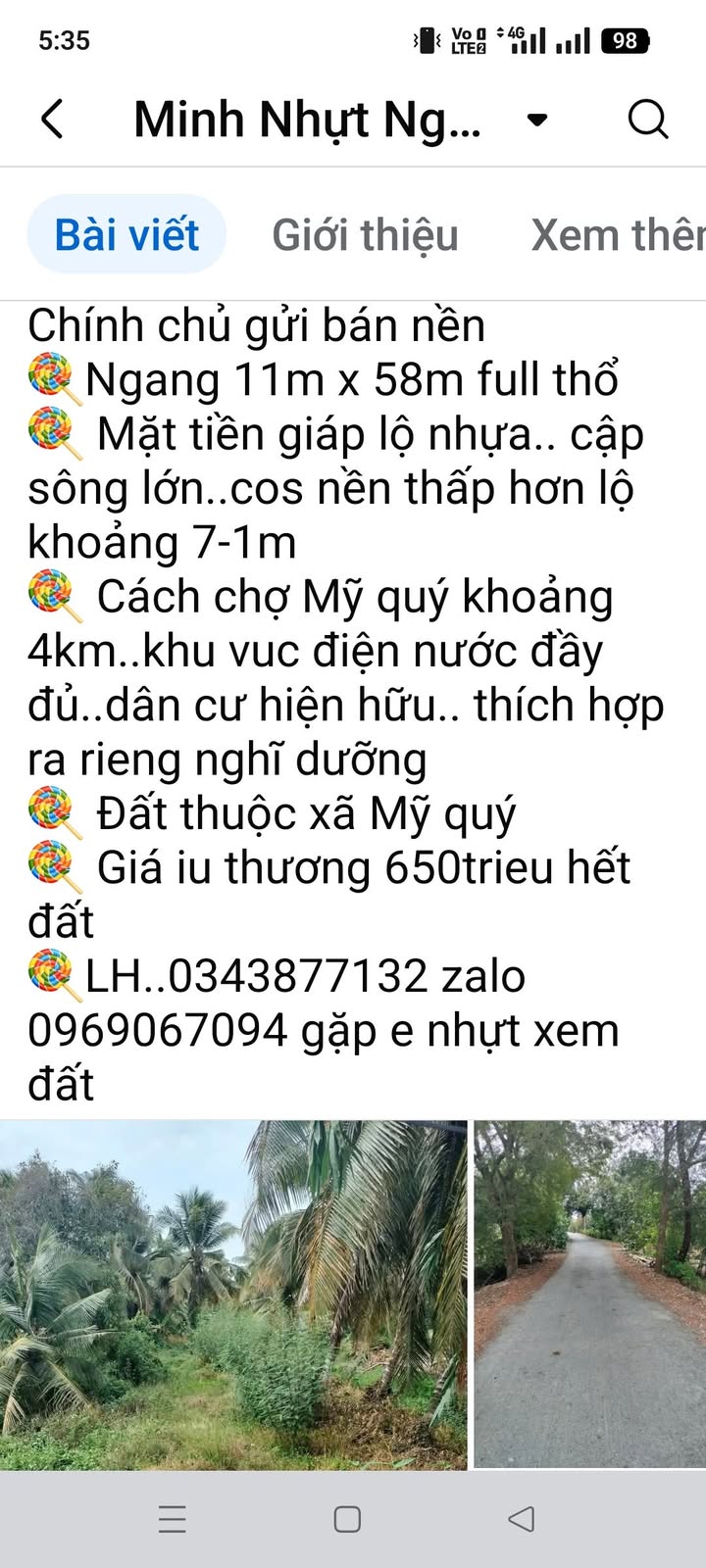 Đất nền xã Mỹ Quý 638m² giá 650 triệu - Cơ hội đầu tư tuyệt vời!