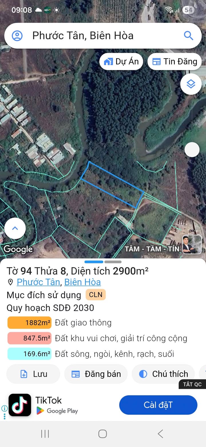 Đất mặt tiền Sông Buông Phước Tân 2900m² chỉ 9 tỷ - Cơ hội đầu tư hiếm có!