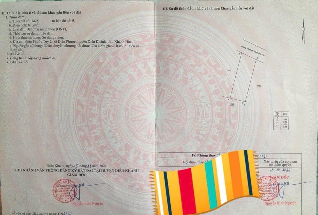 Đất nền Diên Phước 87m² giá 580 triệu - Vị trí đắc địa gần trung tâm!