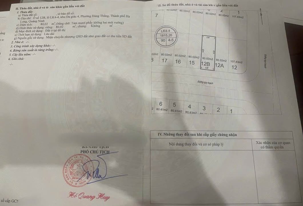 Đất Bãi Cháy Hạ Long 80m² giá 6.4 tỷ - Sổ đỏ chính chủ, hướng Nam!