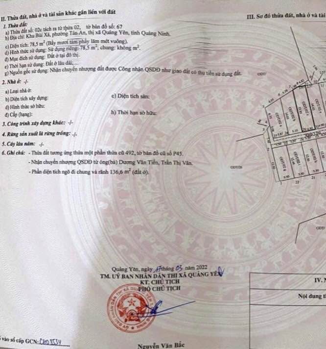 Đất thổ cư phường Hà An 78.5m² giá chỉ 800 triệu - Vị trí đắc địa gần trường học!