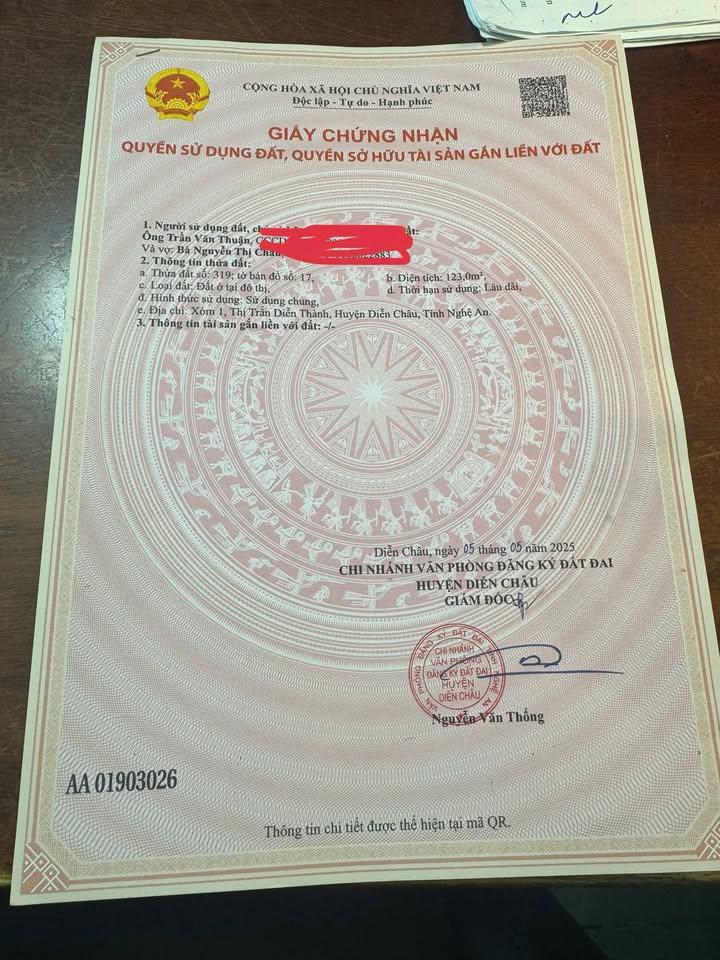 Đất nền Xóm 1 - TT Diễn Thành 126m² giá 2 tỷ - Đầu tư sinh lời ngay!