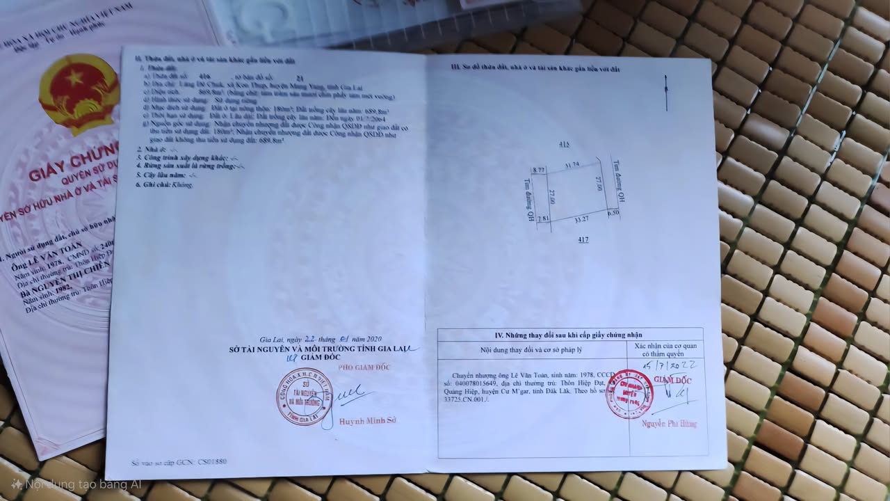 Đất nền Kon Thụp, Mang Yang 837m² - Cơ hội đầu tư hiếm có!