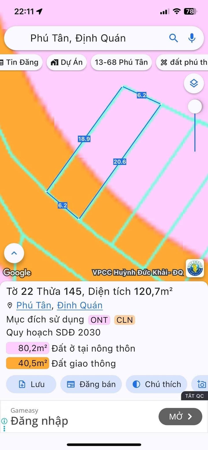 Đất thổ cư mặt đường nhựa Phú Tân 120m² giá 430 triệu - Sổ hồng chính chủ!