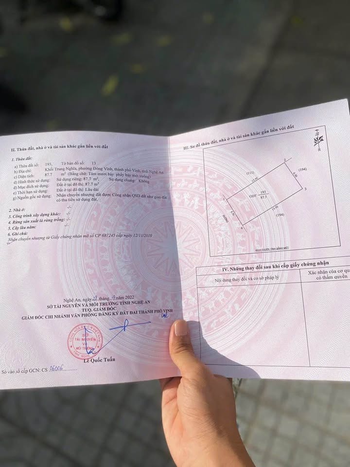 Đất nền Đông Vĩnh TP. Vinh 87,7m² giá 3 tỷ - Vị trí đẹp, tiềm năng tăng giá!