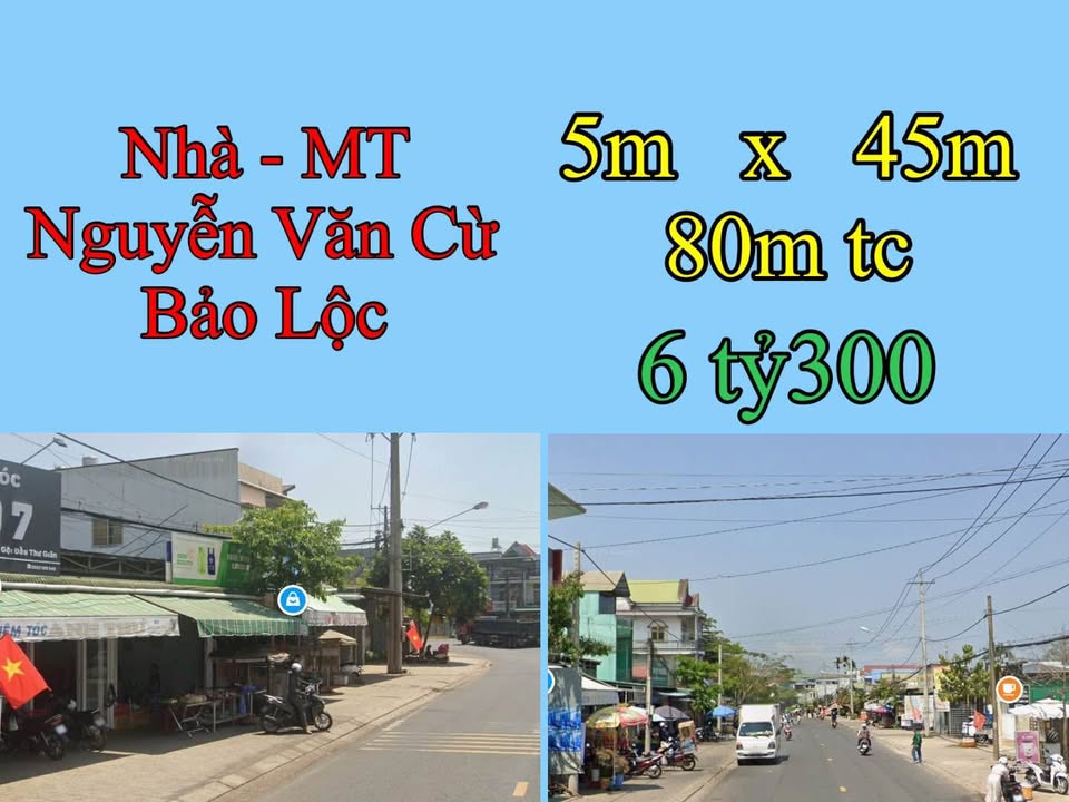 Nhà mặt tiền Nguyễn Văn Cừ, Bảo Lộc 225m² giá 6.3 tỷ - Đầu tư sinh lời!