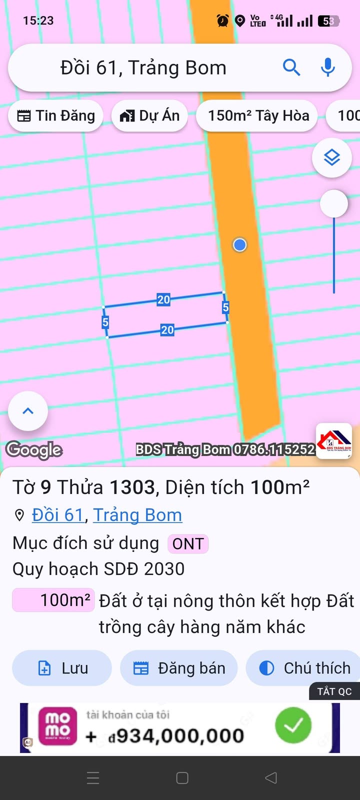 Đất thổ cư Đồi 61, Trảng Bom 100m² giá chỉ 7xx triệu - Đầu tư sinh lời ngay!
