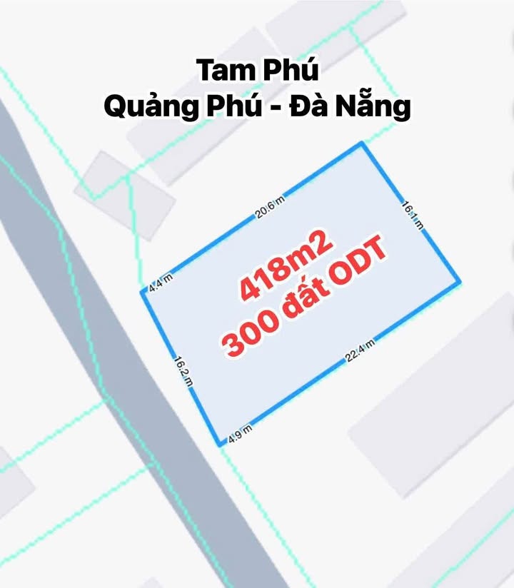 Đất nền Tam Phú, Tam Kỳ 418m² giá 2.6 tỷ - Sổ đỏ chính chủ, gần biển!