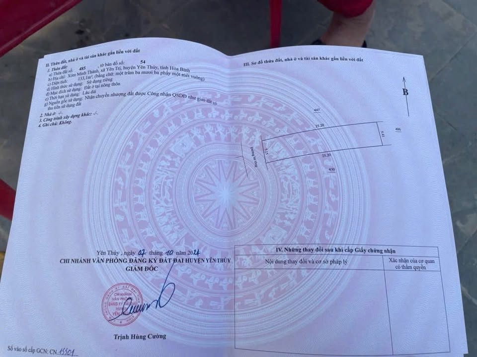 Đất nền Yên Trị, Yên Thủy 133m² giá chỉ 300 triệu - Sổ hồng chính chủ