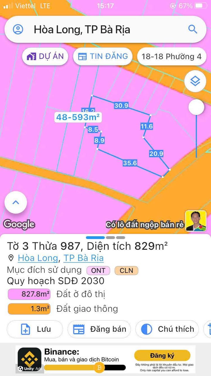 Đất mặt tiền Hương Lộ 2, Hòa Long 829m² giá 5.5 tỷ - Cơ hội đầu tư tuyệt vời!