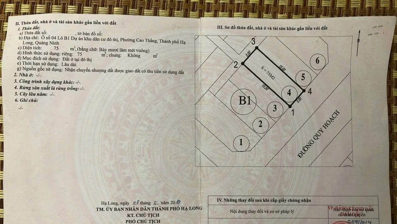 Đất dự án Ông Nhan Hạ Long 75m² giá 4.8 tỷ - Khu dân cư sầm uất!