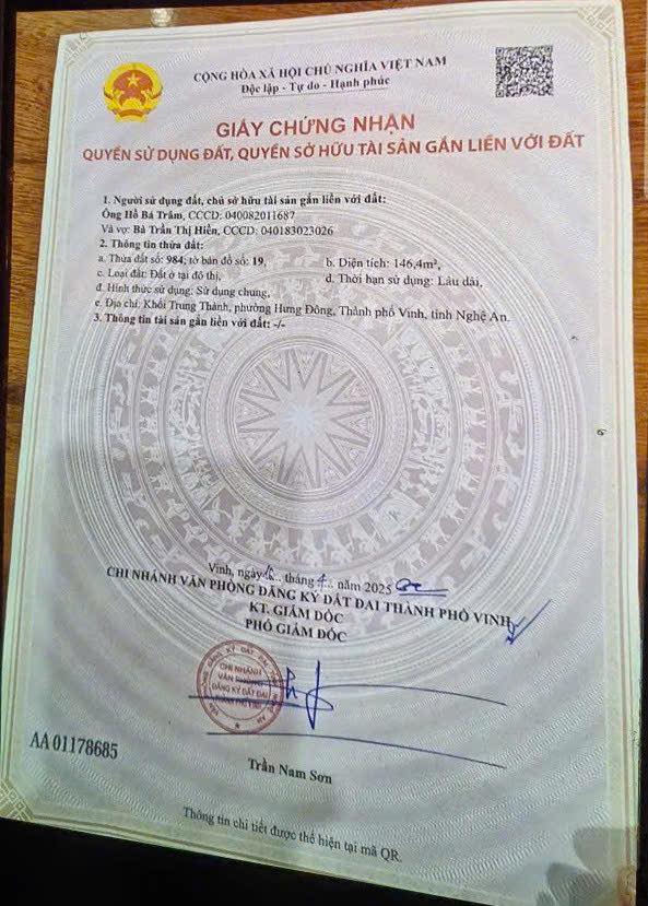 Đất đẹp mặt đường Nguyễn Sư Hồi, Vinh Hưng 110m² giá 3.4 tỷ - Cơ hội đầu tư hấp dẫn!