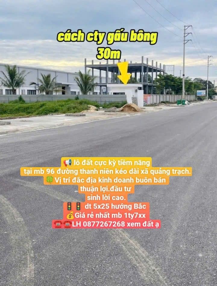 Đất nền Quảng Trạch 125m² giá 1.7 tỷ - Cơ hội đầu tư sinh lời cao!