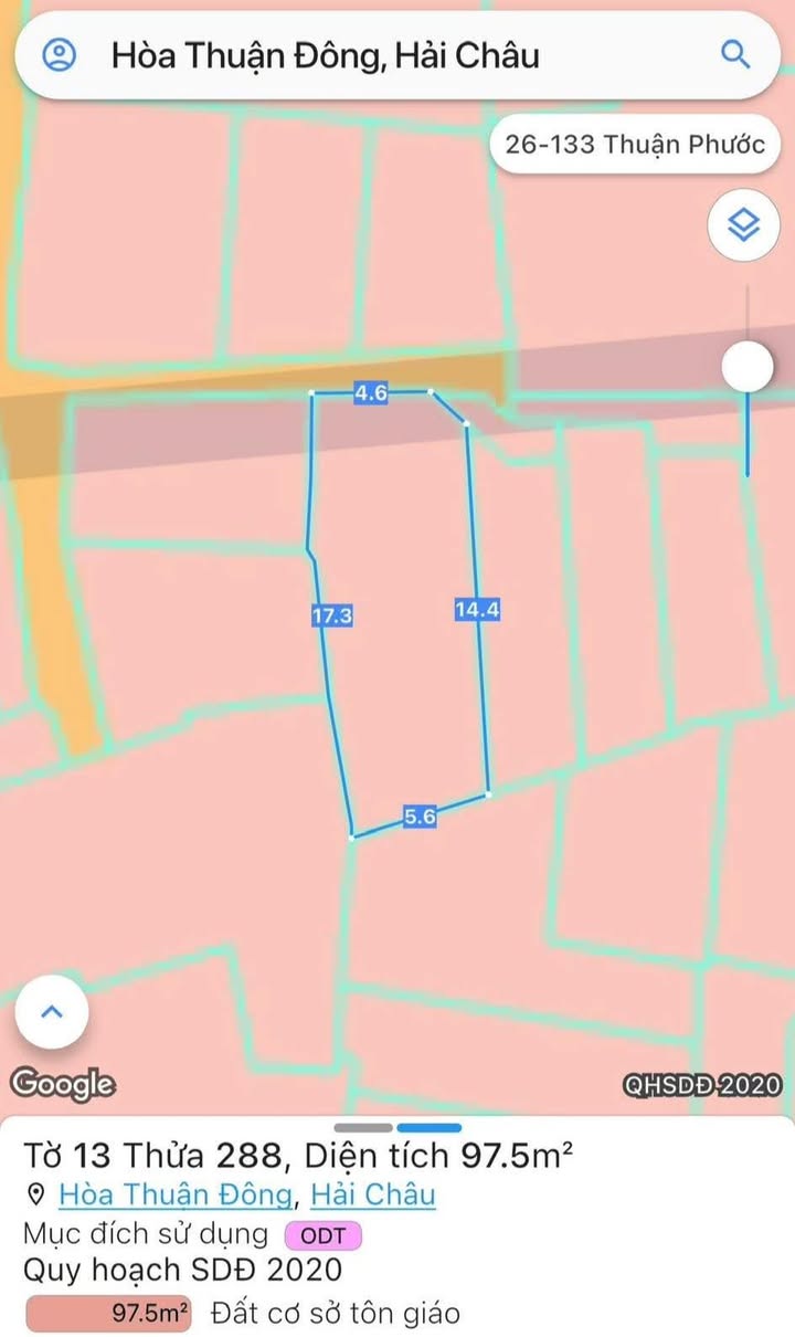 Bán đất Hoàng Diệu Đà Nẵng 98m² giá 4.55 tỷ - Cách chợ chỉ 30m!