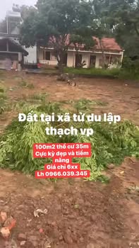 Đất thổ cư 100m² tại xã Tử Du, Lập Thạch - Chỉ 500 triệu, cơ hội đầu tư tuyệt vời!