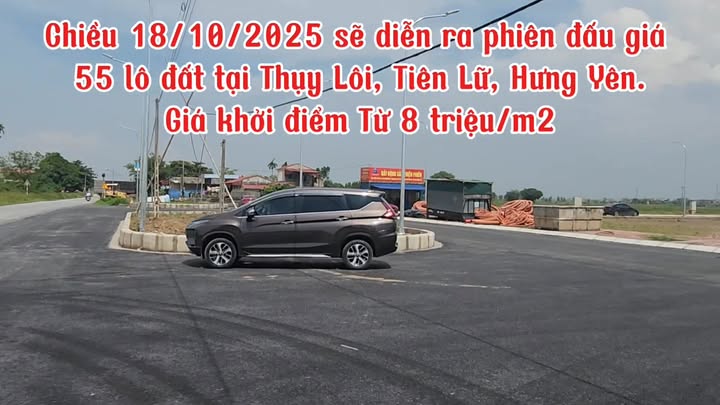 Đất đấu giá xã Thụy Lôi, huyện Tiên Lữ - Diện tích 80m², giá khởi điểm chỉ từ 8 triệu/m²!