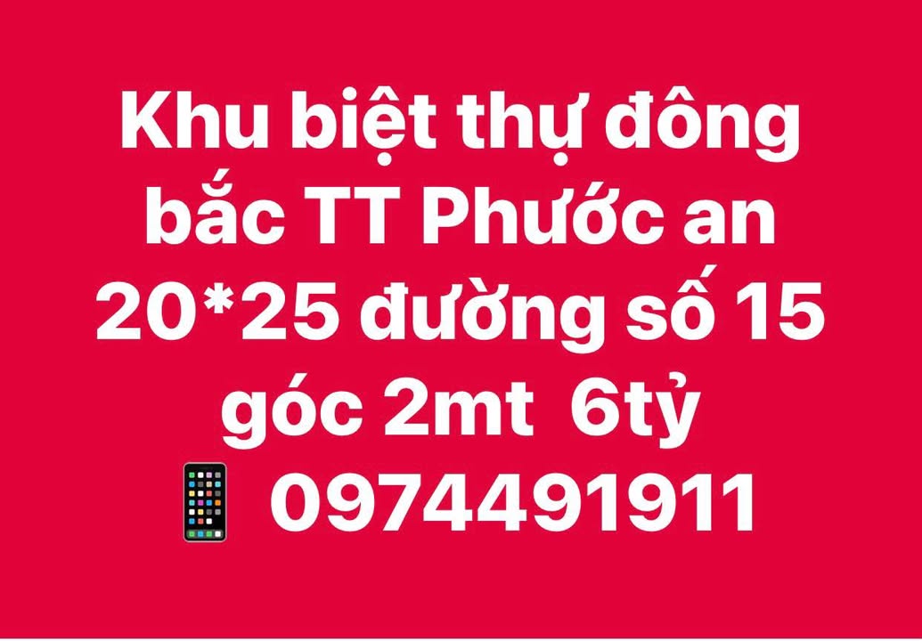 Townhouse khu biệt thự Phước An 500m² giá 6 tỷ - Đầu tư sinh lời ngay!