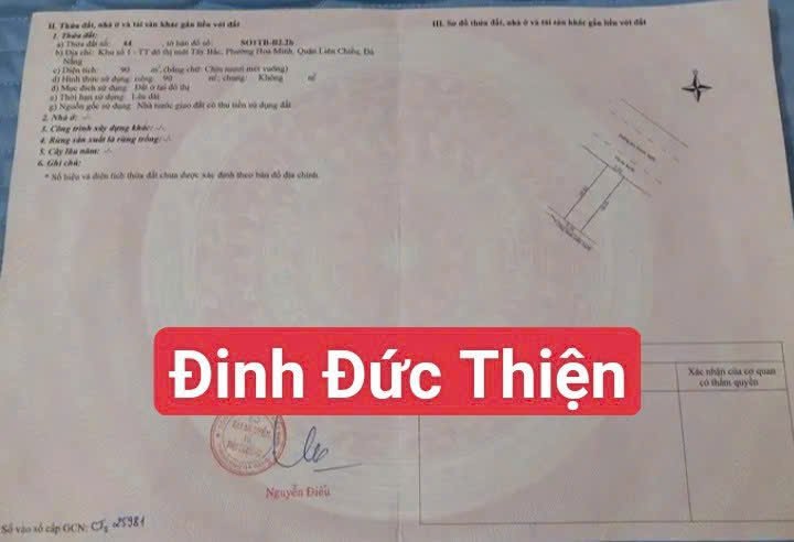 Bán đất Đinh Đức Thiện 90m² giá 6 tỷ - Vị trí đắc địa gần biển!