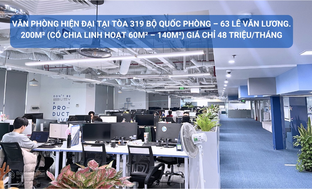 Văn phòng cho thuê tại tòa 319 Bộ Quốc Phòng, 200m² giá 48 triệu - Không gian làm việc lý tưởng!
