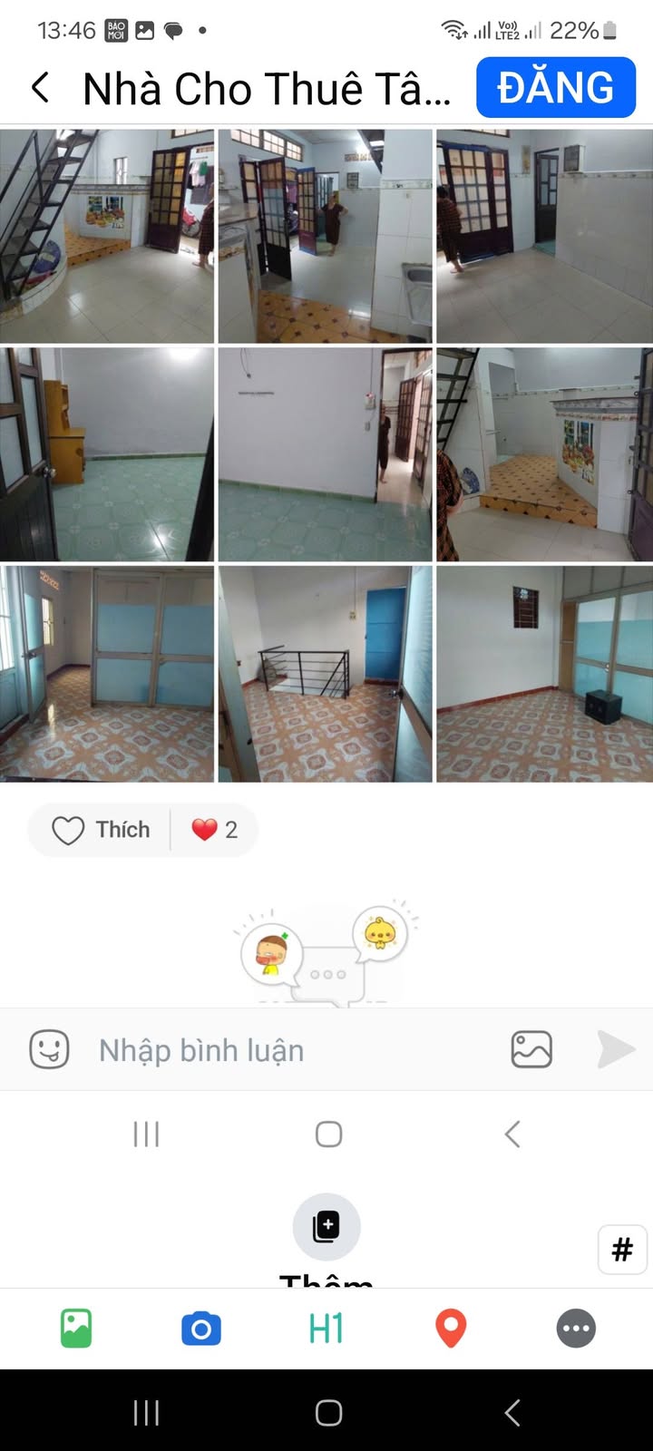 Nhà cho thuê Tân Phú 40m² giá 6 triệu - Gần trường Lê Lai