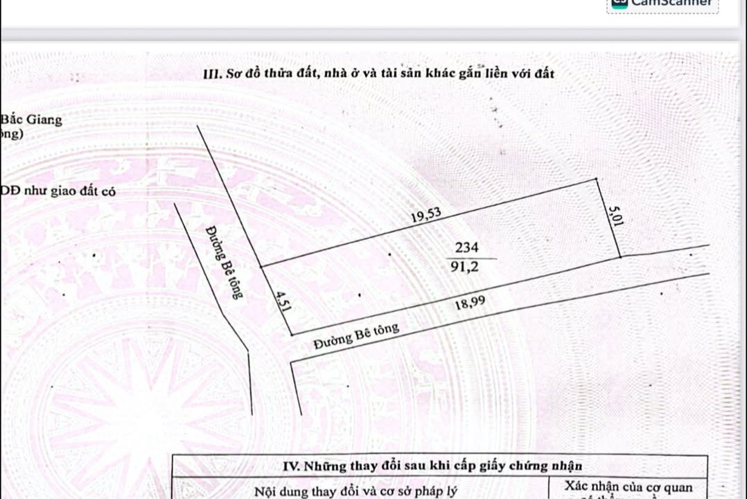 Đất nền thôn Song Khê, Bắc Giang 91,2m² - Mặt tiền rộng, giá tốt