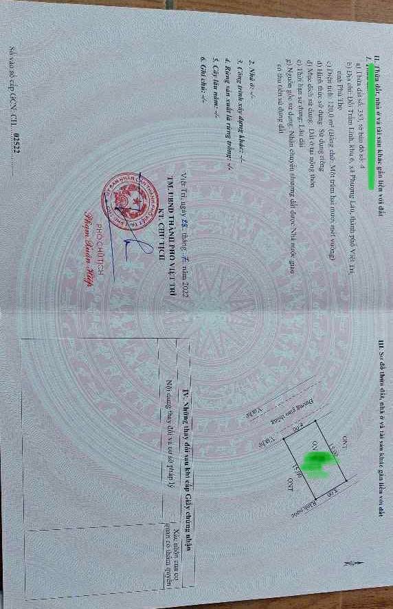 Đất nền 120m² tại Việt Trì - Giá chỉ 2 tỷ - Hướng Tây Nam