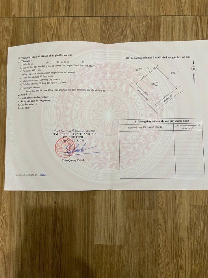 Đất nền Thanh Thủy Phú Thọ 15.300m² giá 3 tỷ - Mặt tiền rộng 50m, cơ hội đầu tư sinh lời!