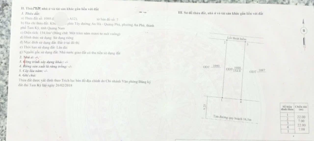 Đất nền Khu Dân Cư An Hà Tây, Đà Nẵng 154m² giá 1.6 tỷ - Cơ hội vàng đầu tư!