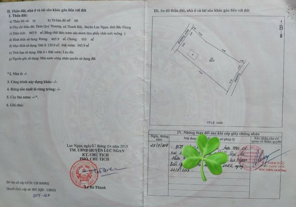 Đất nền đẹp tại Tổ dân phố Quý Thượng, 470m² giá chỉ 900 triệu - Cơ hội đầu tư hấp dẫn!