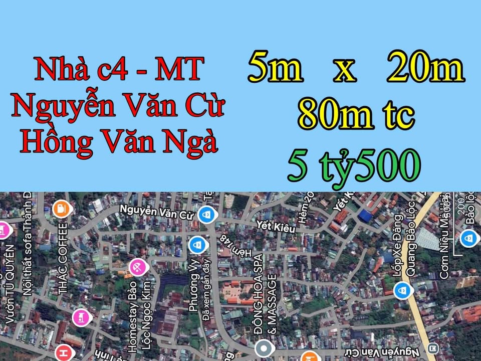 Nhà mặt tiền Nguyễn Văn Cừ Bảo Lộc 150m² giá 5.5 tỷ - Cơ hội đầu tư hấp dẫn!