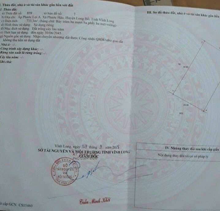 Đất vườn Phước Hậu, TP. Vĩnh Long 1462m² giá chỉ 2.2 triệu/m² - Tiềm năng phát triển lớn!