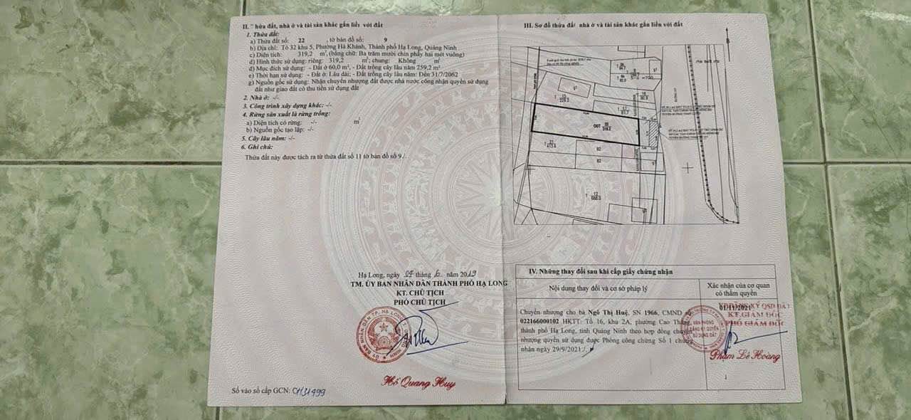 Đất nền Hạ Long 319m² giá chỉ 6.384 tỷ - Mặt đường chính Cao Xanh