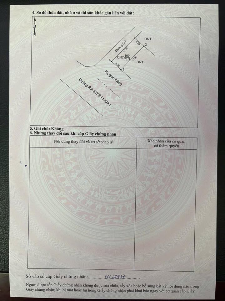 Bán đất mặt đường tỉnh lộ 317B, Thanh Thủy, Phú Thọ 73m² giá 750 triệu - Đầu tư sinh lời ngay!