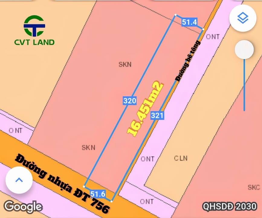 Đất Farm 1,6ha tại Chơn Thành - Diện tích lớn, mặt đường nhựa 51m