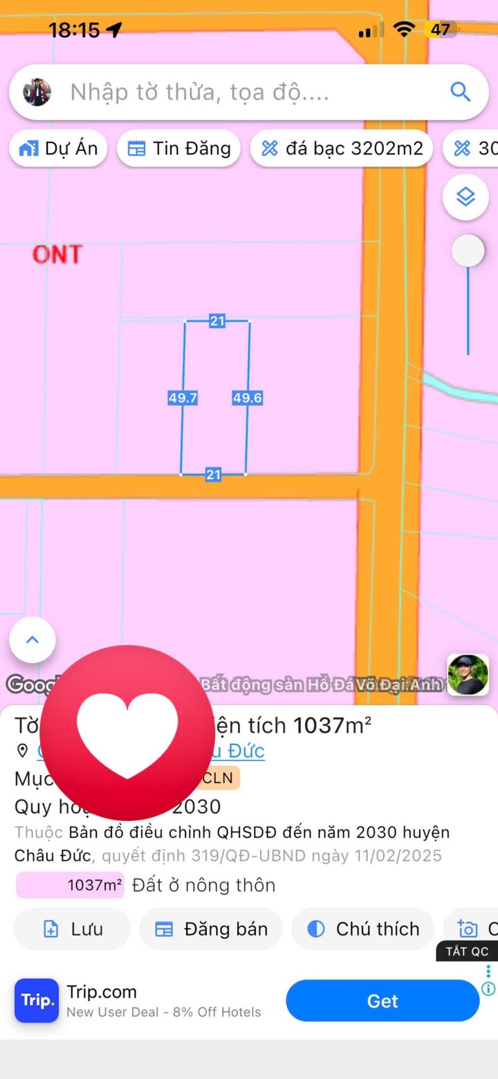 Đất nền Bình Giã, Châu Đức 360m² giá 1.6 tỷ - Sẵn sàng thu hoạch sầu riêng!