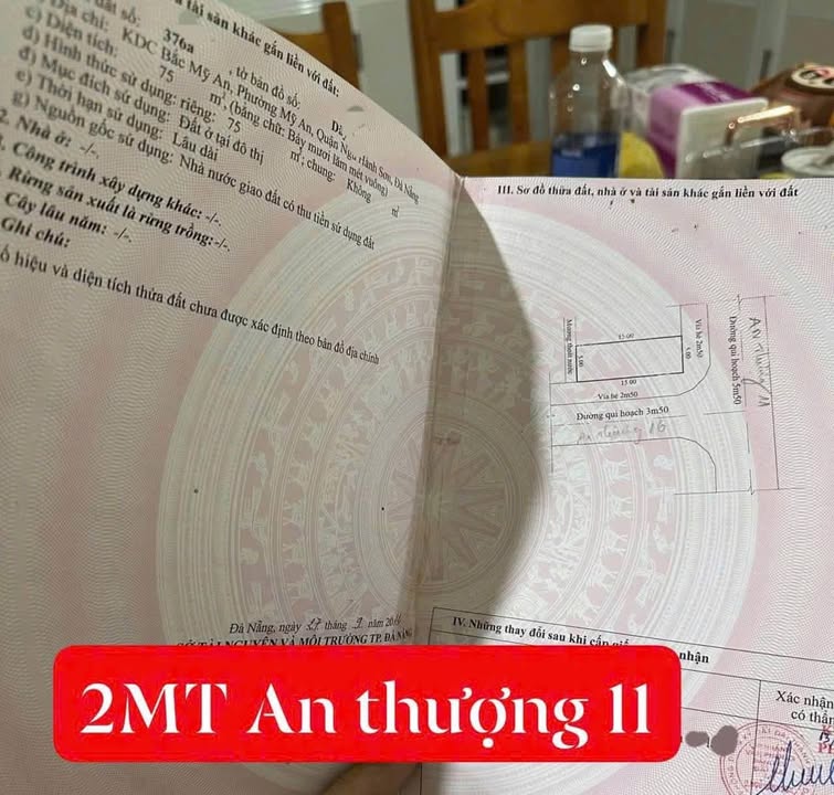 Bán lô góc 2 mặt tiền An Thượng 11, Mỹ An, Đà Nẵng 75m² - Kinh doanh đắc địa!