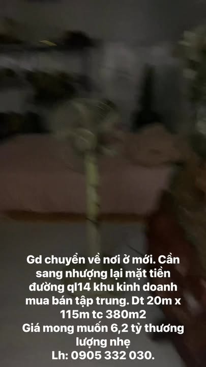 Bán gấp FrontHouse mặt tiền Quốc lộ 14 - Diện tích 380m² giá chỉ 6.2 tỷ!