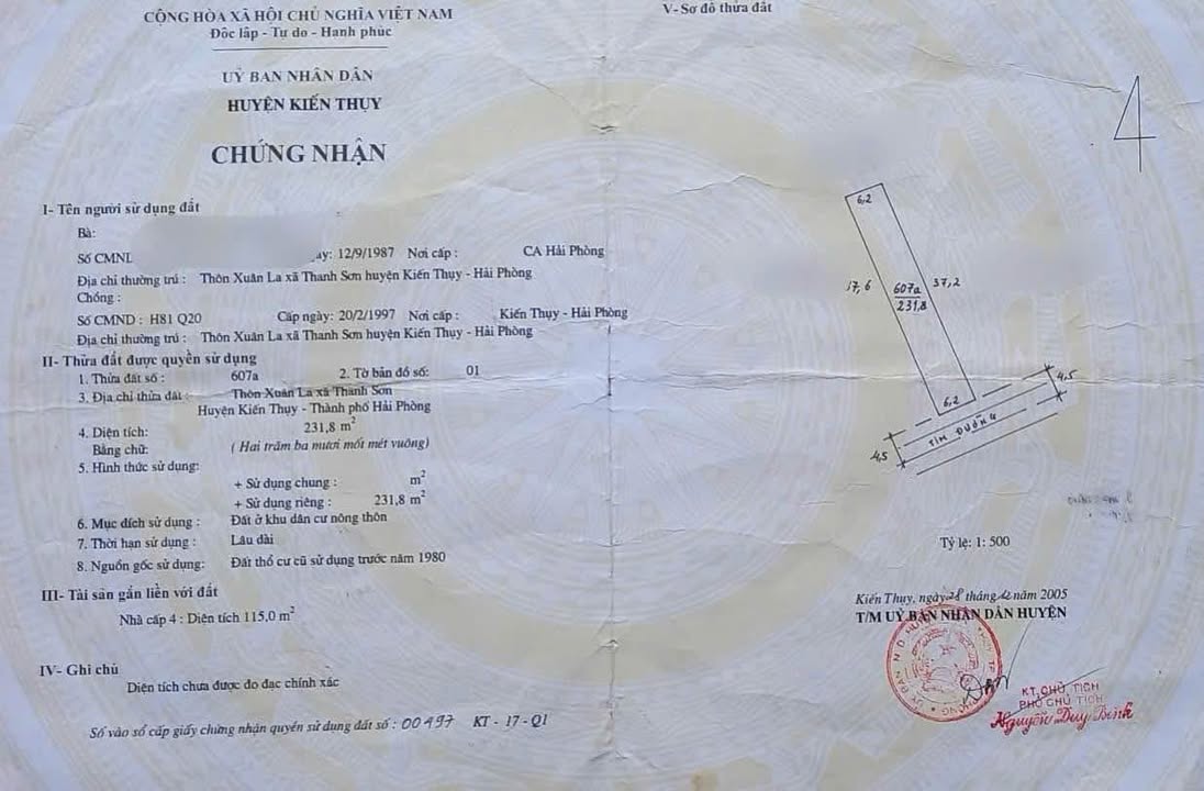 Đất mặt đường nhựa Thôn Xuân La, Kiến Thụy, 231.8m² giá chỉ 3.477 tỷ - Cơ hội đầu tư hấp dẫn!