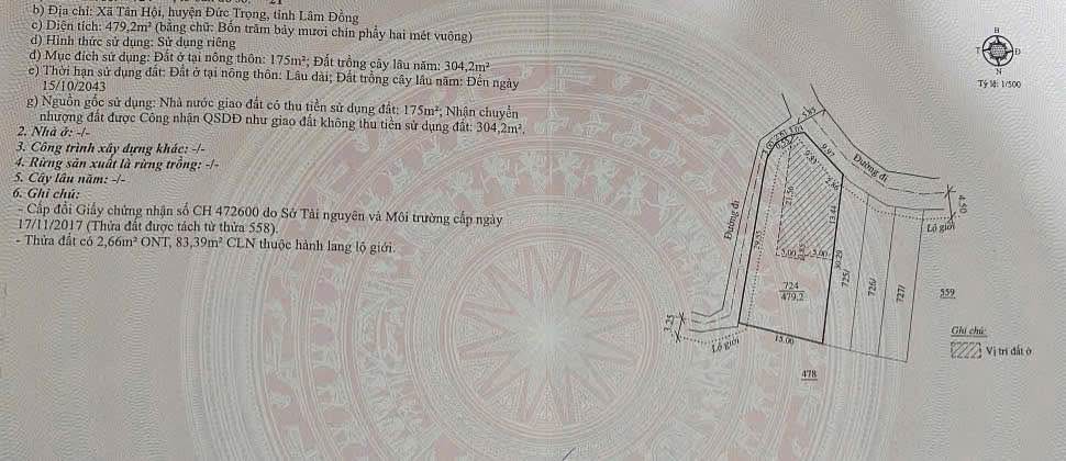 Đất đẹp Tân An, Tân Hội 479m² giá 1.8 tỷ - Pháp lý sổ hồng chính chủ!