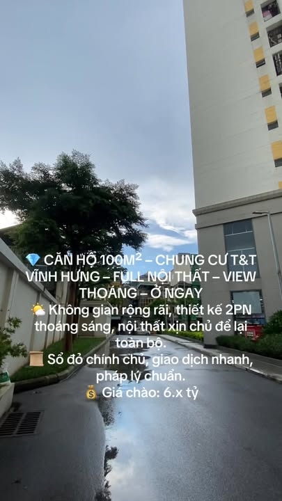 Căn hộ 100m² Chung cư T&T Vĩnh Hưng giá 6 tỷ - Full nội thất, ở ngay!