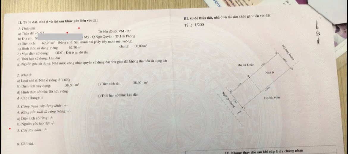 Đất nền tại ngõ 56 Phương Lưu, Hải Phòng 62.7m² giá 2.822 tỷ - Hướng Tây, nở hậu!