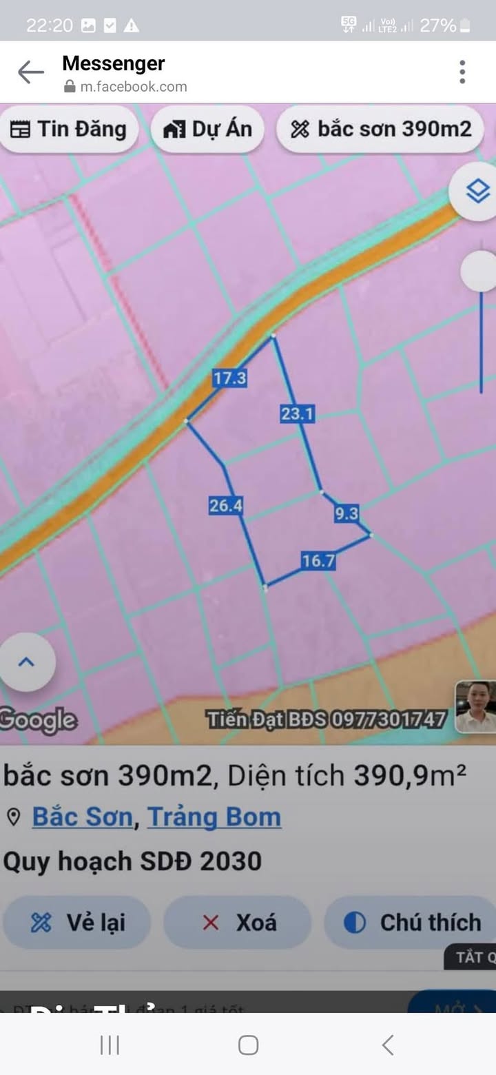 Đất nền Trảng Bom 400m² giá 1.2 tỷ - Mặt tiền đường bê tông 5m