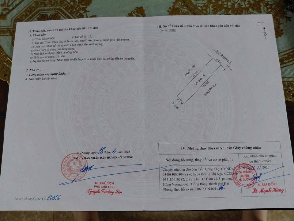 Đất ngõ thông tại Cách Hạ, An Dương 98m² giá 2.4 tỷ - Vị trí thuận lợi gần chợ!