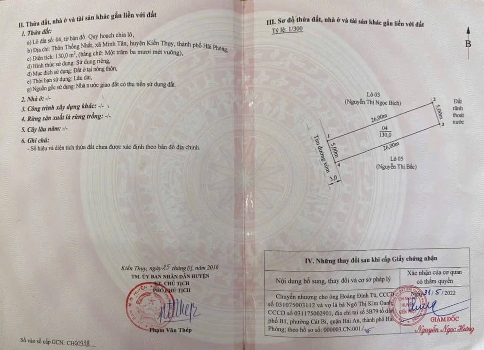 Đất nền Minh Tân - Kiến Thụy 130m² giá 2 tỷ - Vị trí đắc địa gần chợ và trường học!