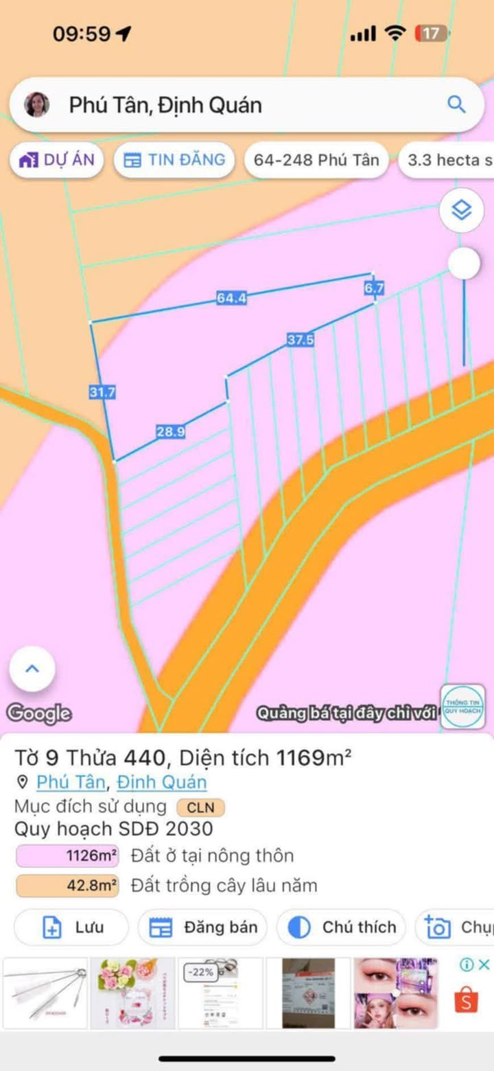 Đất 1 Sào Phú Tân, Định Quán, Đồng Nai - Sổ hồng chính chủ, giá thương lượng!