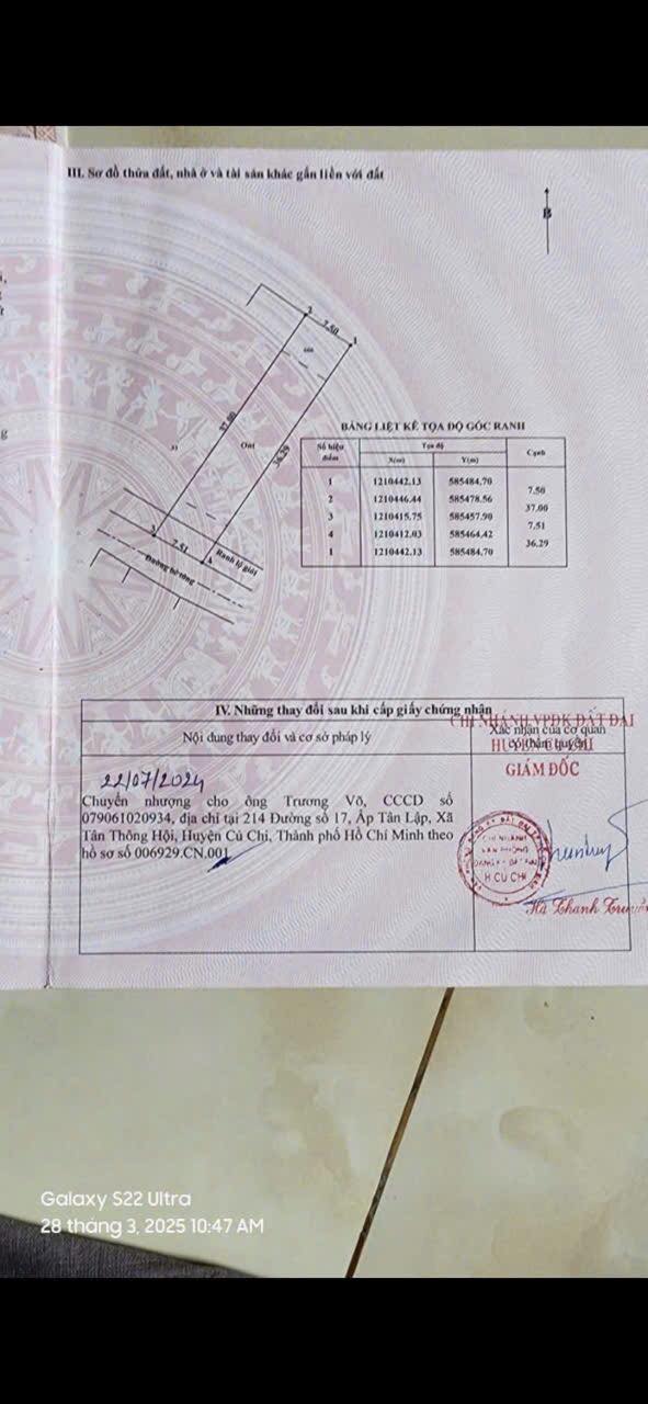 Đất nền Tân Phú Trung, Củ Chi 275m² giá 4.3 tỷ - Sổ hồng chính chủ, xây dựng ngay!